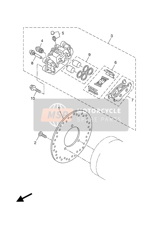 Yamaha YP400R 2016 Pinza freno posteriore per un 2016 Yamaha YP400R